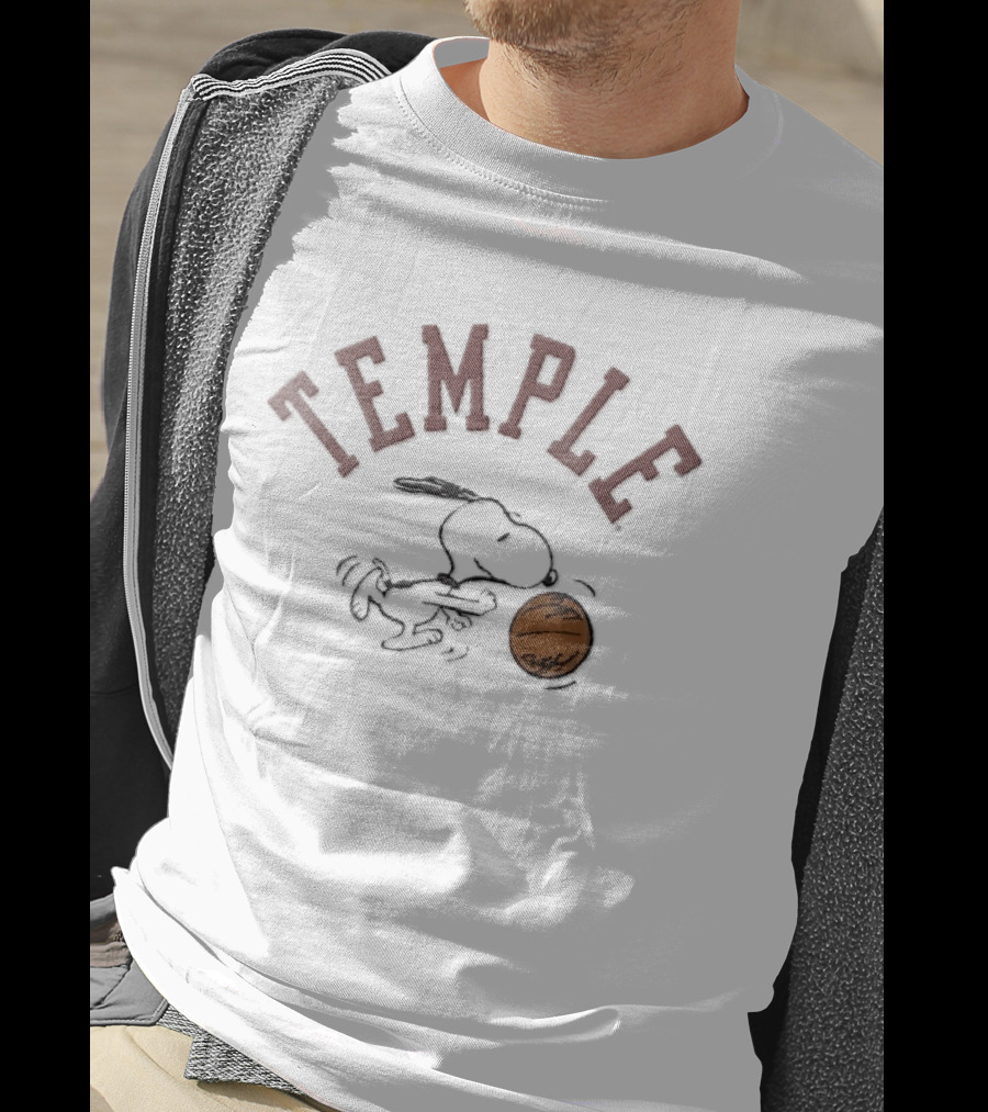 Temple Owls Snoopy Dribbling Basketball NCAA Cartoon T-Shirt