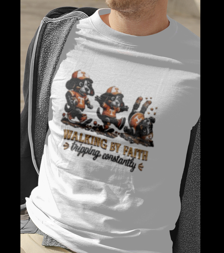 Tennessee Volunteers Walking By Faith Tripping Constantly Puppy T-Shirt