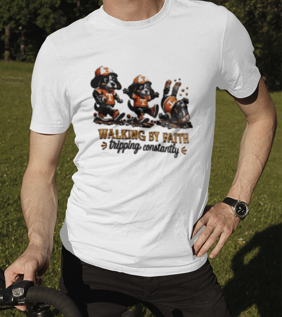 Tennessee Volunteers Walking By Faith Tripping Constantly Puppy T-Shirt