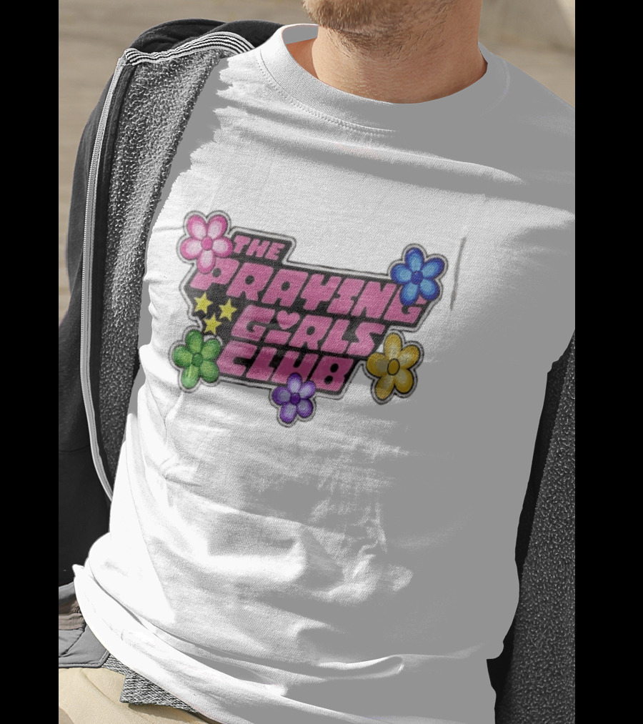 The Praying Girls Club Pink Floral Stars Flower Bubble T-Shirt