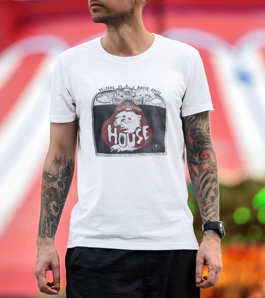 Welcome To A Movie House Ob Obayashi Film Toho Co Ltd Fluffy White Cat T-Shirt