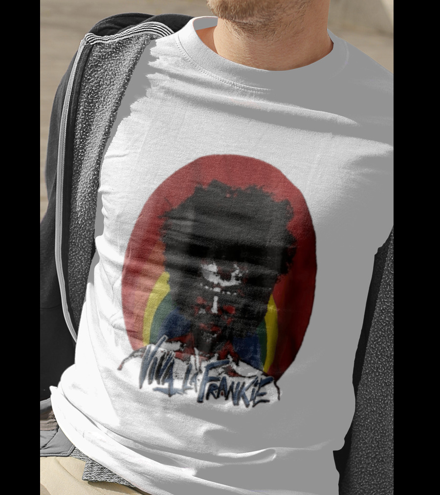 Viva LA Frankie Afro Man Glasses Rainbow Oval T-Shirt