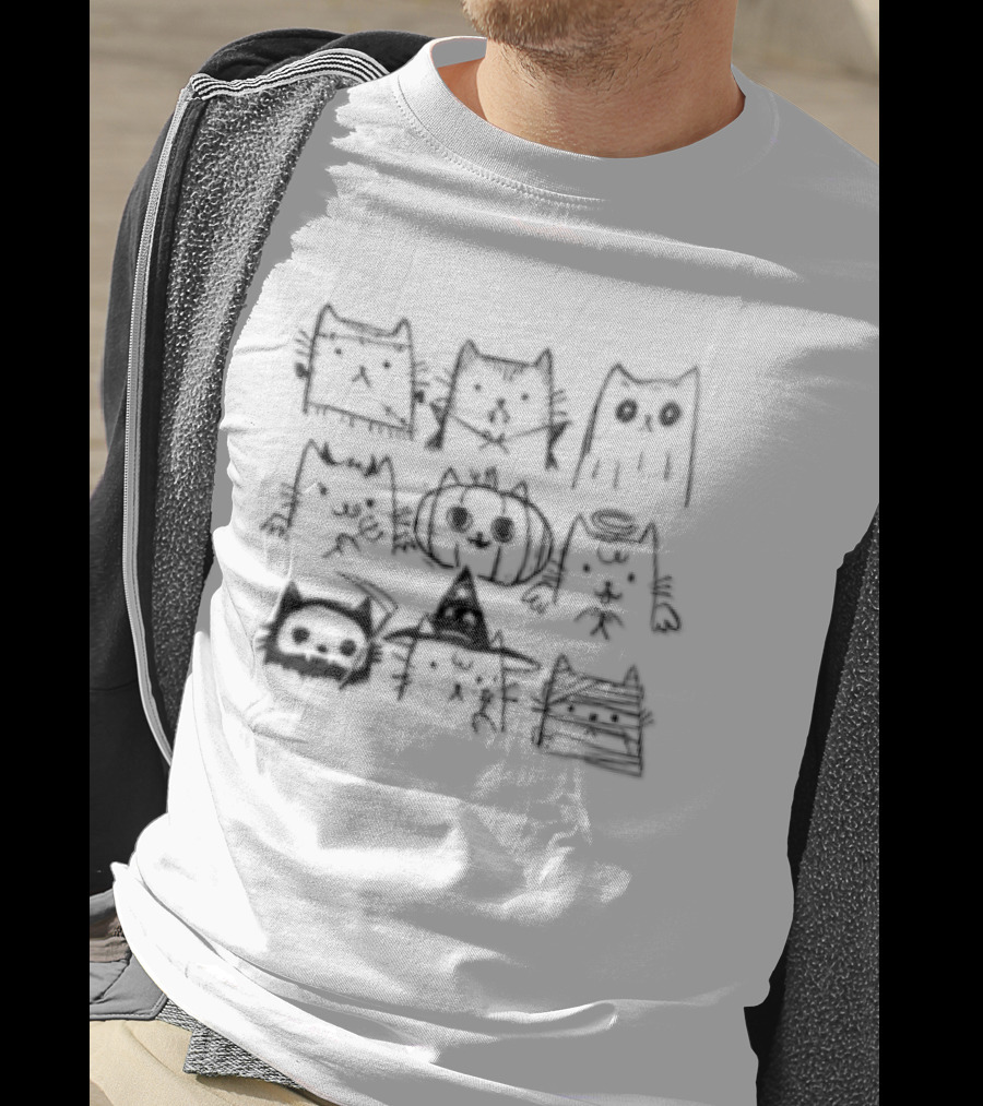 Woot Trick Or Cats Halloween Feline Faces T-Shirt