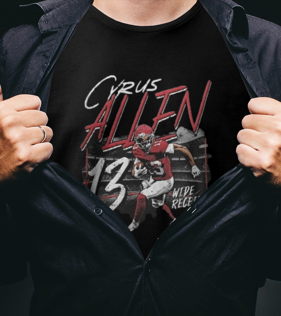 Cyrus Allen 13 Wide Receiver Football Player Running Stadium T-Shirt