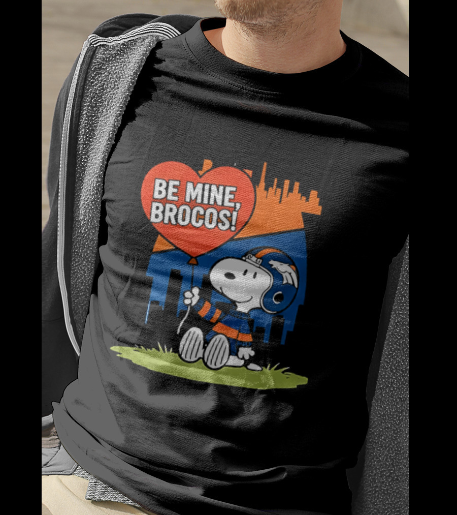 Be Mine Broncos Snoopy Valentine 2026 Denver Football Fan T-Shirt