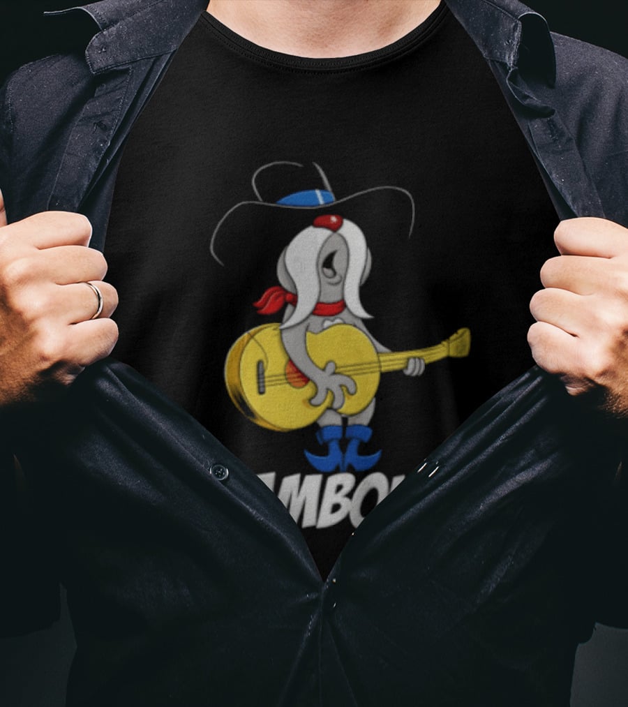 Crambone Guitar Playing Character With Cowboy Hat And Boots T-Shirt