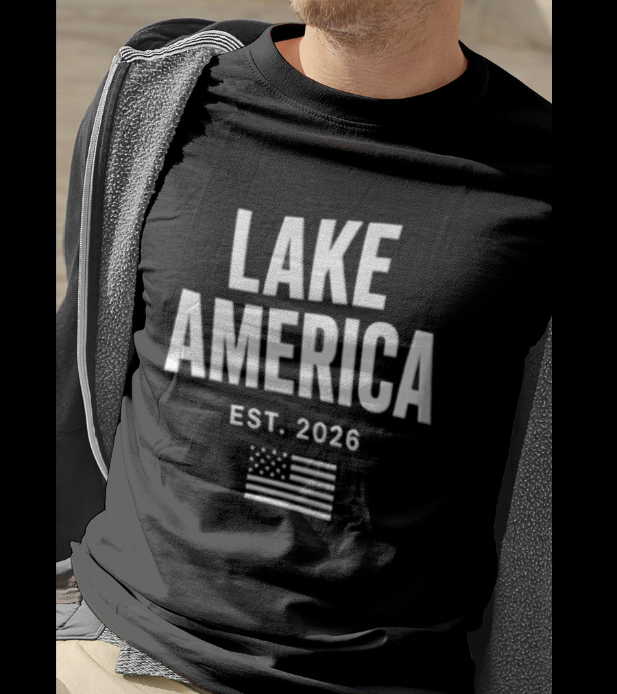 Lake America Est. 2026 American Flag Stars Stripes T-Shirt