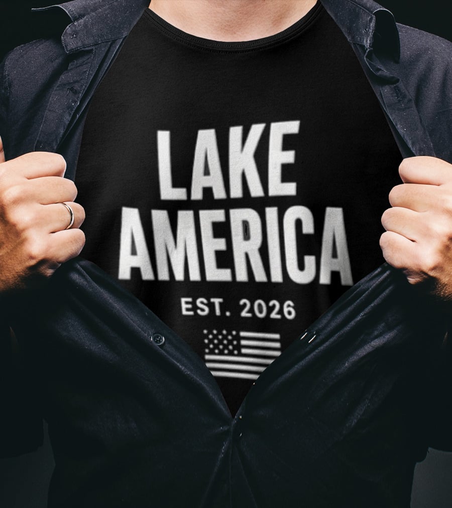 Lake America Est. 2026 American Flag Stars Stripes T-Shirt