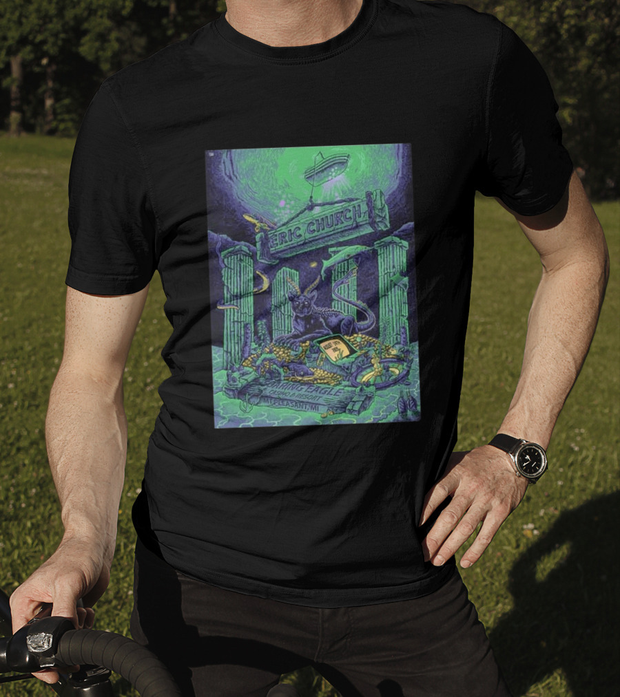 Eric Church Soaring Eagle Casino Resort 2026 Mt Pleasant MI August 14 Mythical Panther And Serpent T-Shirt