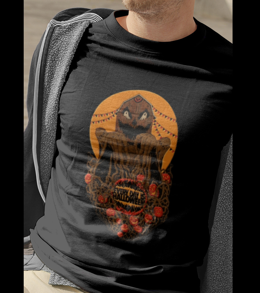 Every Day Is Halloween 2026 Creepy Pumpkin Monster With Tentacles And Bats T-Shirt