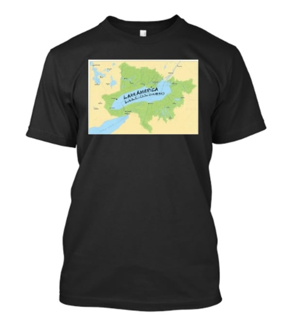 Lake Ontario Map Lake America Fun Geography Twist T-Shirt