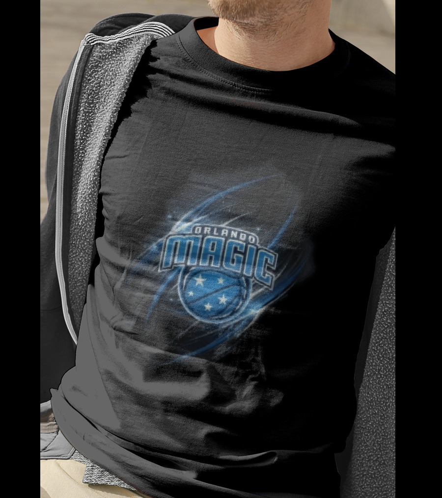 Orlando Magic NBA Basketball Stars Glowing Blue Swirl T-Shirt