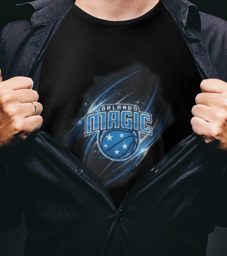 Orlando Magic NBA Basketball Stars Glowing Blue Swirl T-Shirt