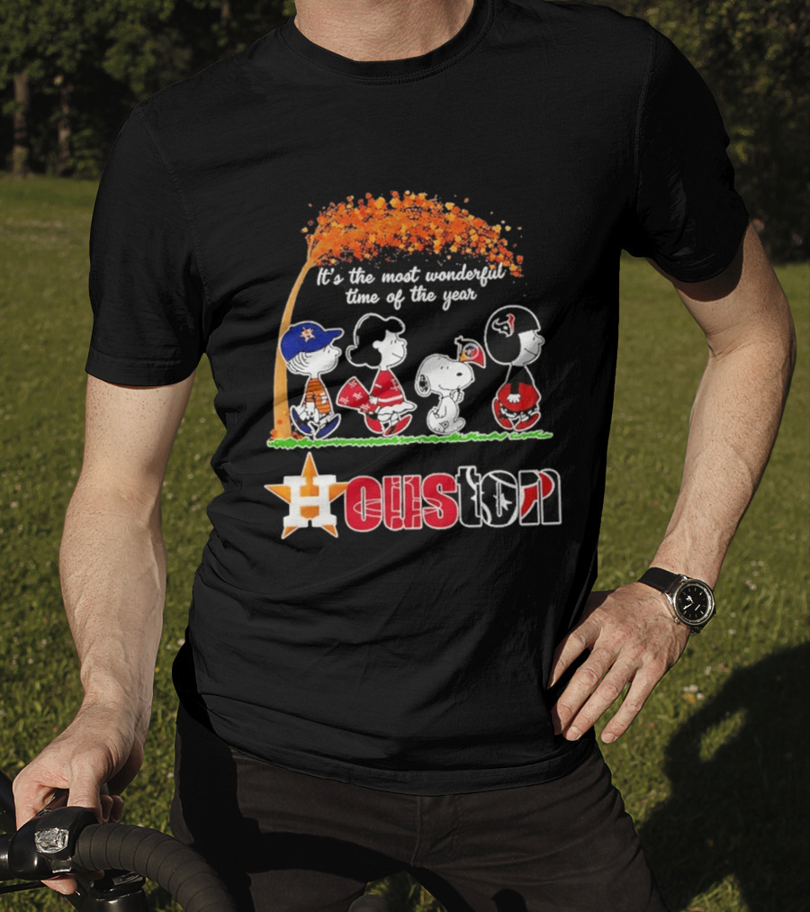 Houston Peanuts Halloween Sports Most Wonderful Time 2026 T-Shirt