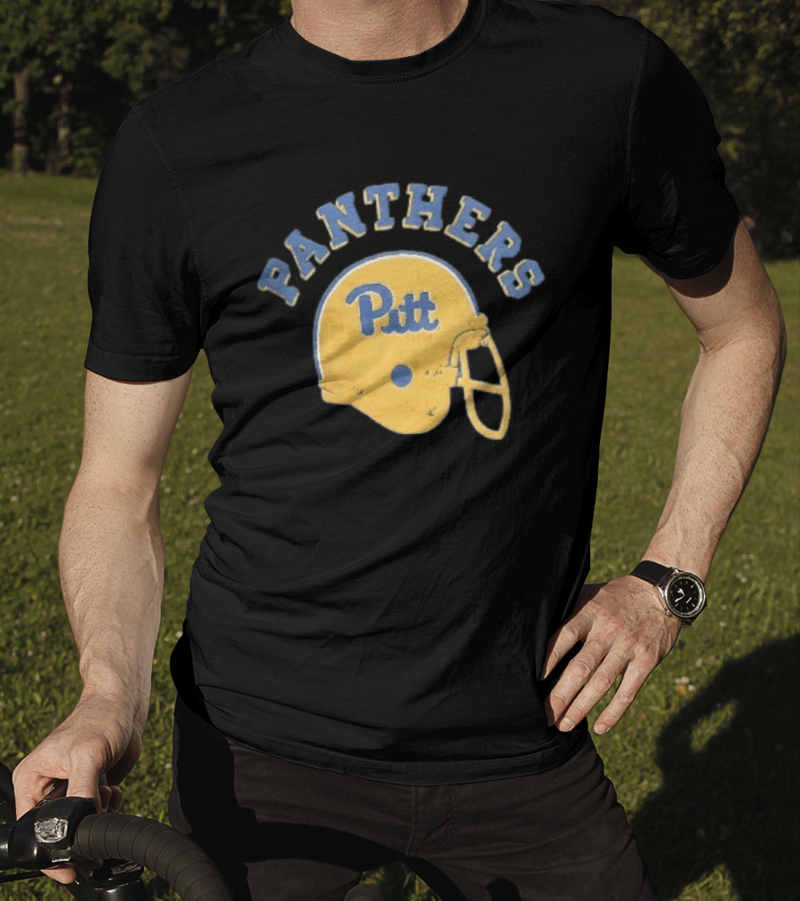 Pittsburgh Panthers NCAA Pitt Yellow Football Helmet Panthers T-Shirt
