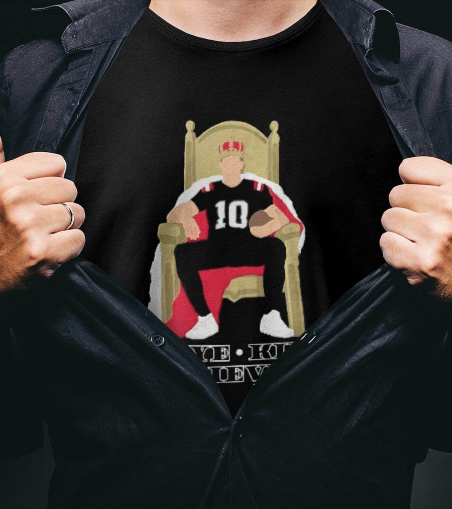 Maye King Believers Quarterback Seated On Throne Wearing Crown Football T-Shirt