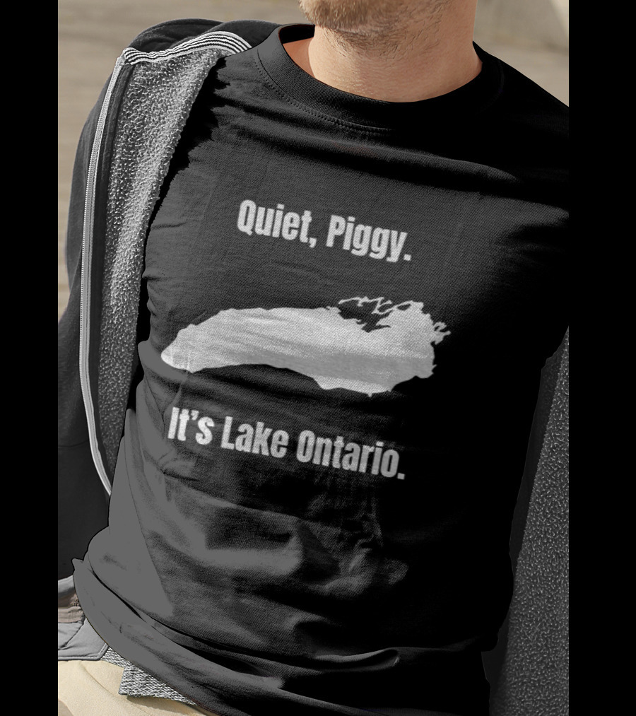 Quiet Piggy It's Lake Ontario Support Canada Map T-Shirt