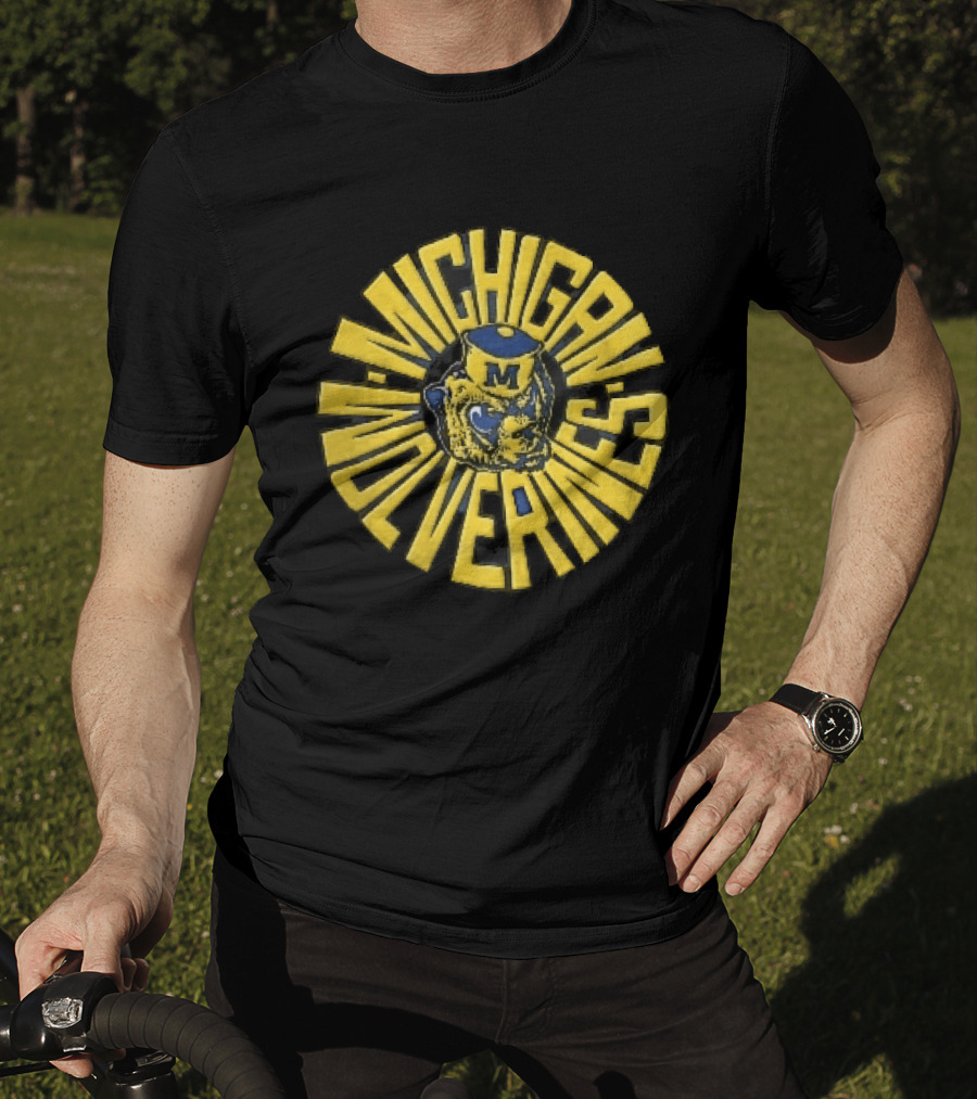 Michigan Wolverines NCAA Sailor Cap Radial Vintage Look T-Shirt