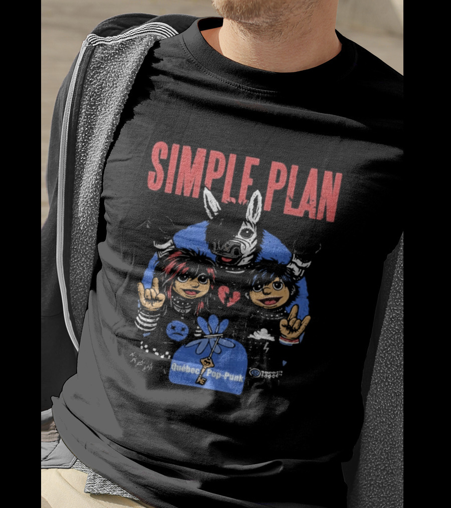 Simple Plan Quebec Pop Punk Passe Partout Mashup 2026 Black T-Shirt