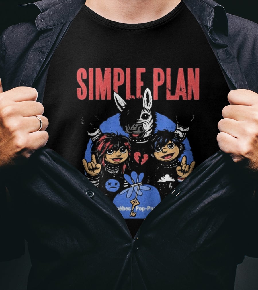 Simple Plan Quebec Pop Punk Passe Partout Mashup 2026 Black T-Shirt