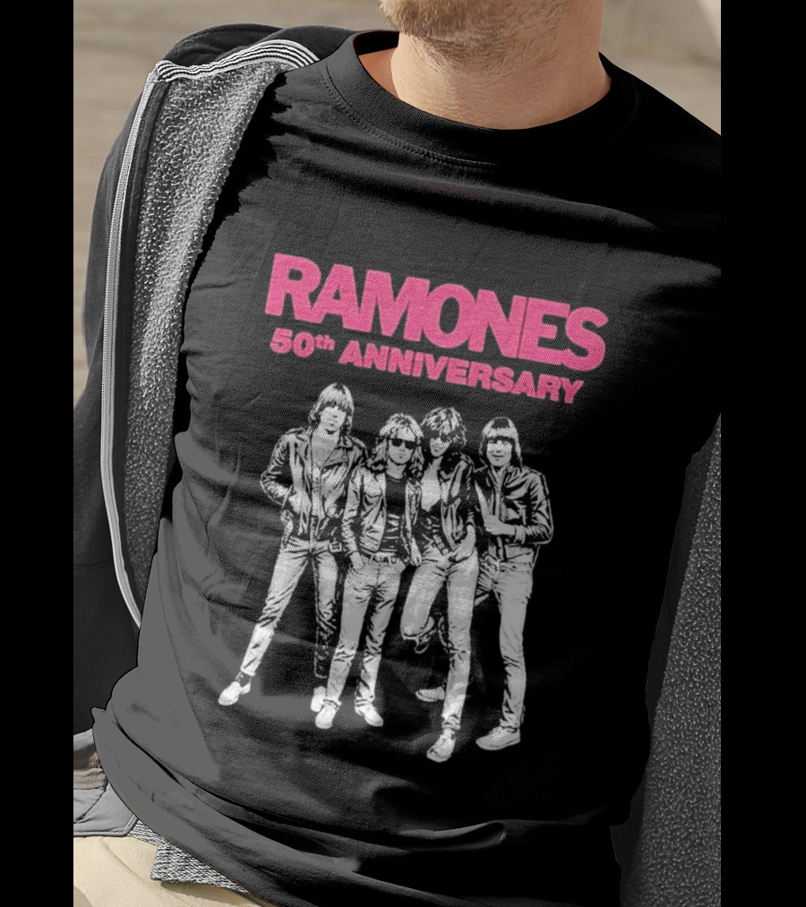 RAMONES 50th Anniversary August 30 2026 Hollywood Forever LA Black T-Shirt