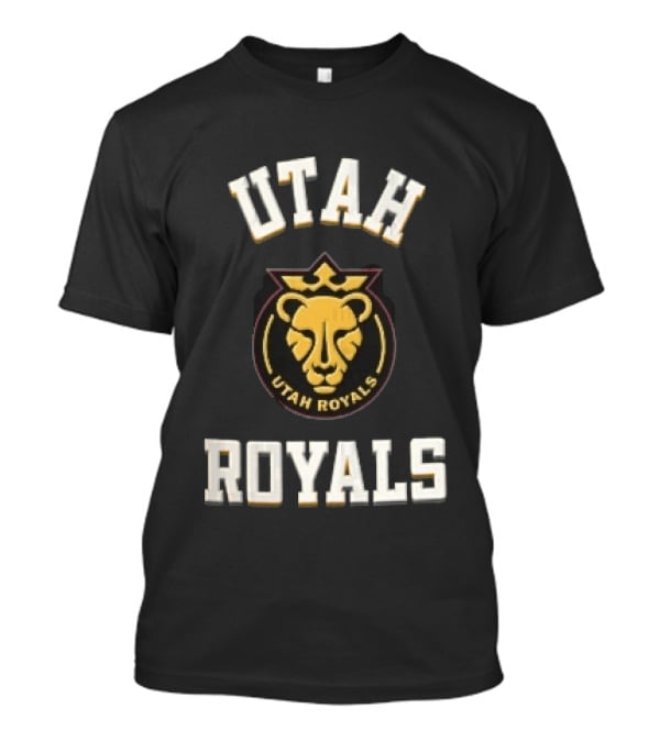 Utah Royals Varsity Lettering Lioness Crown Crest NWSL T-Shirt