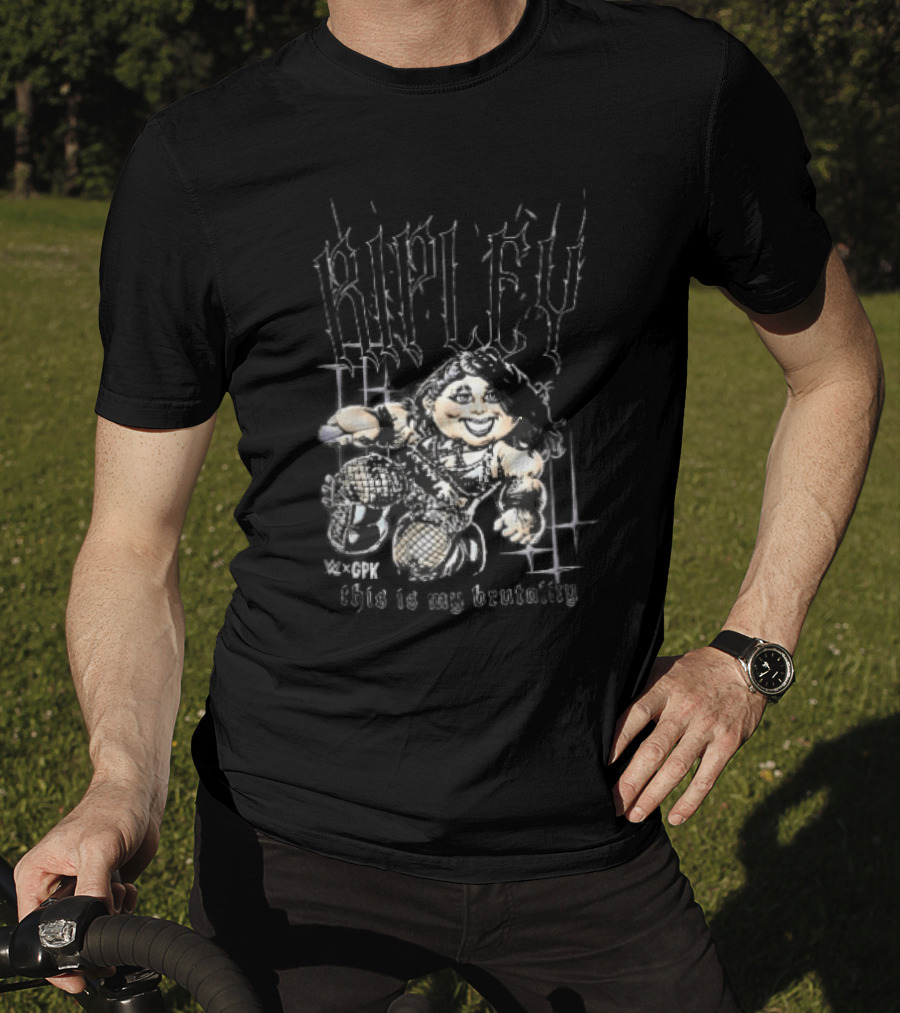 WWE GPK Ripley This Is My Brutality Female Wrestler Cartoon Caricature T-Shirt