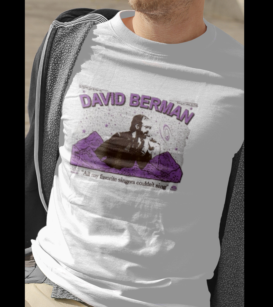 David Berman 1967 2019 All My Favorite Singers Couldnt Sing Microphone Mountains Galaxy Stars Halftone T-Shirt