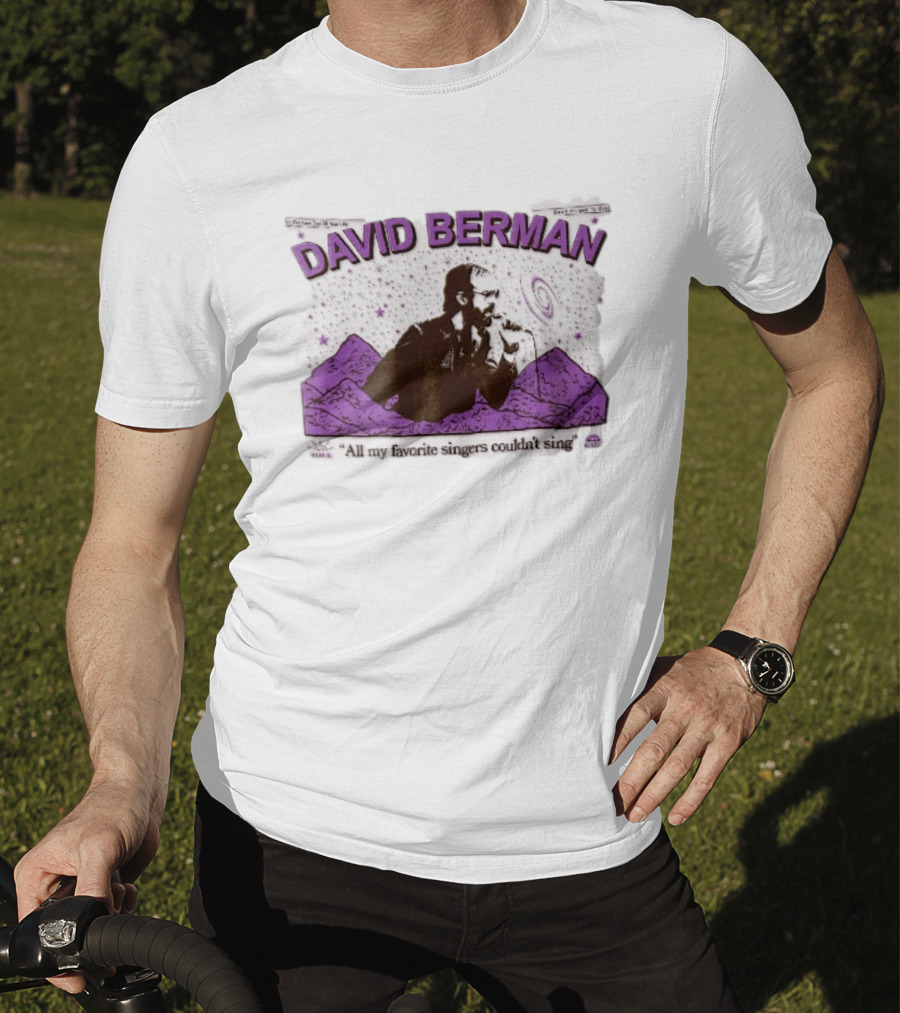David Berman 1967 2019 All My Favorite Singers Couldnt Sing Microphone Mountains Galaxy Stars Halftone T-Shirt