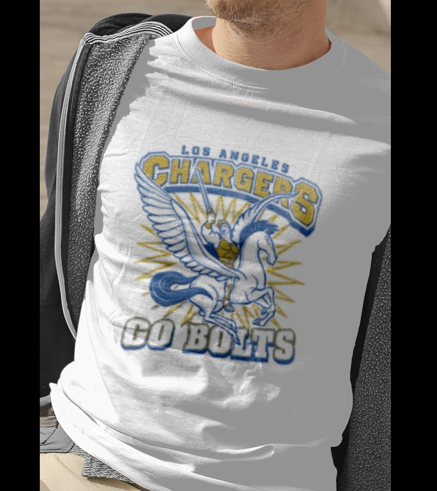 Los Angeles Chargers Pegasus Hercules Go Bolts T-Shirt