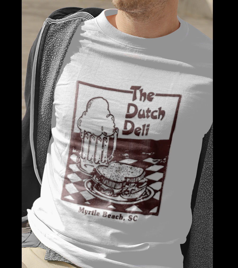 The Dutch Deli Myrtle Beach SC Beer Sandwich Checkered T-Shirt