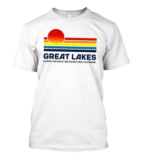 Great Lakes Huron Ontario Michigan Erie Superior Sunset T-Shirt