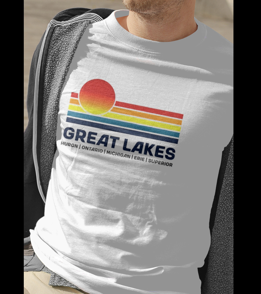 Great Lakes Huron Ontario Michigan Erie Superior Sunset T-Shirt