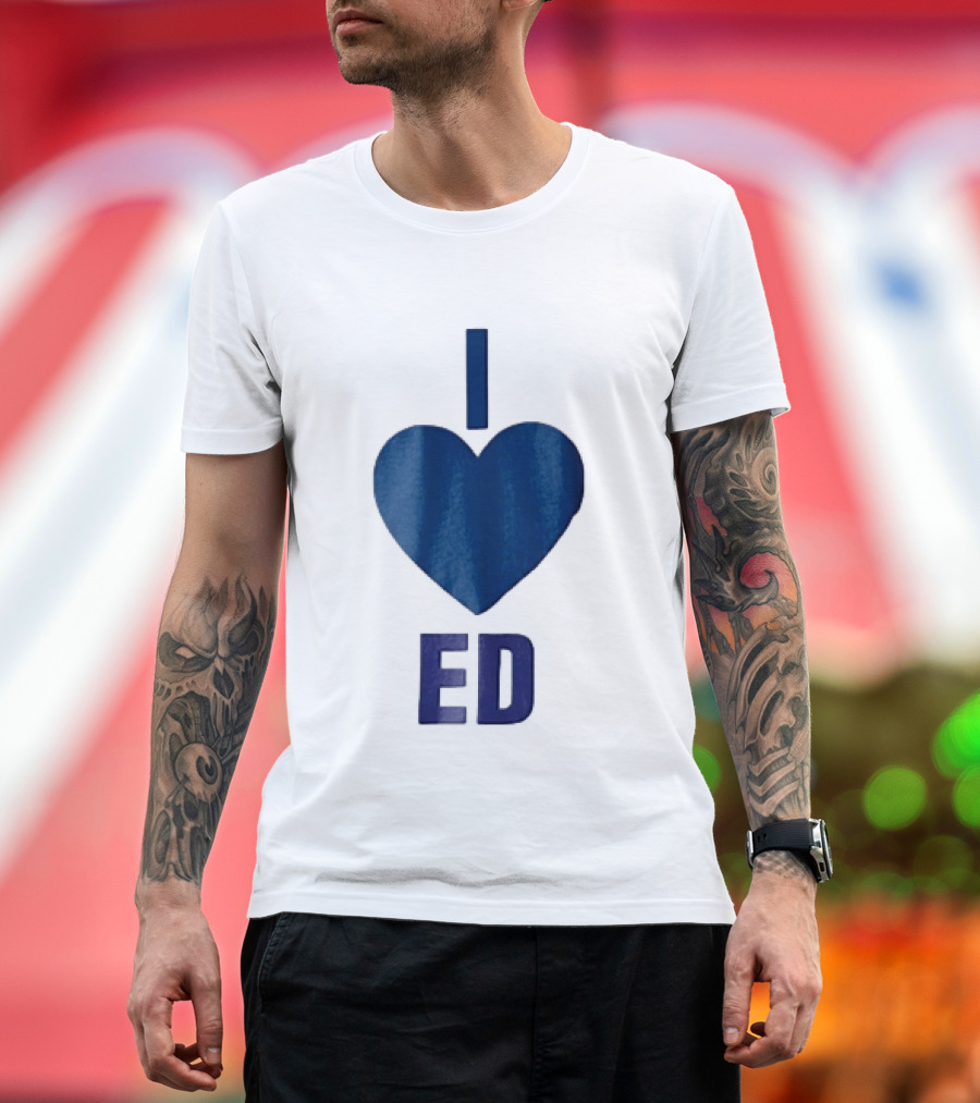 I Love ED Solid Blue T-Shirt