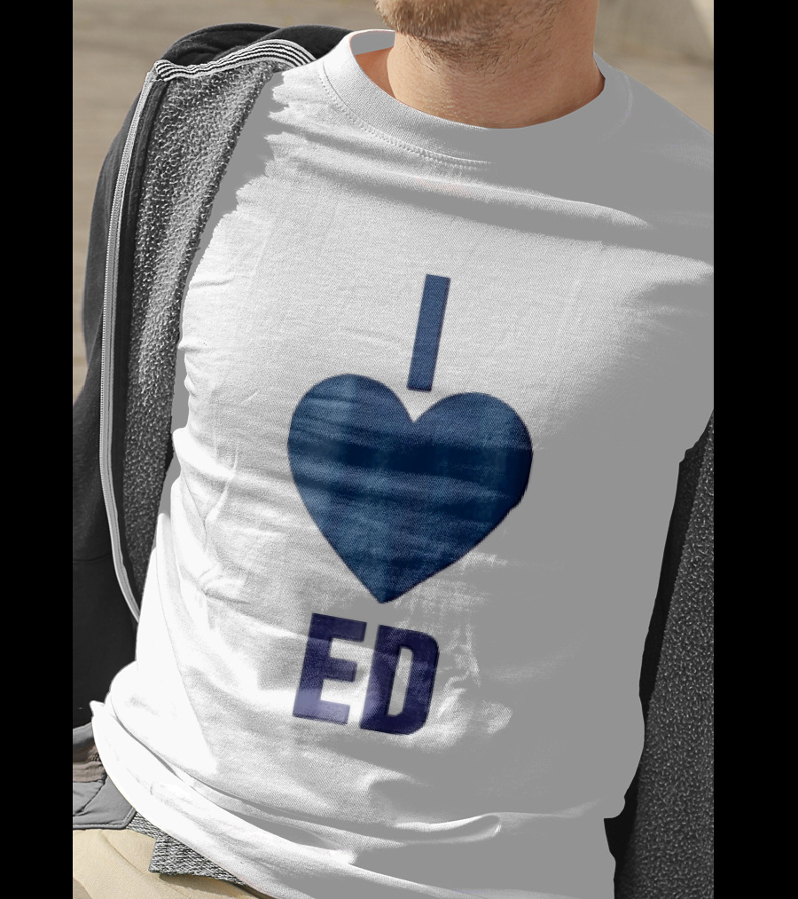 I Love ED Solid Blue T-Shirt
