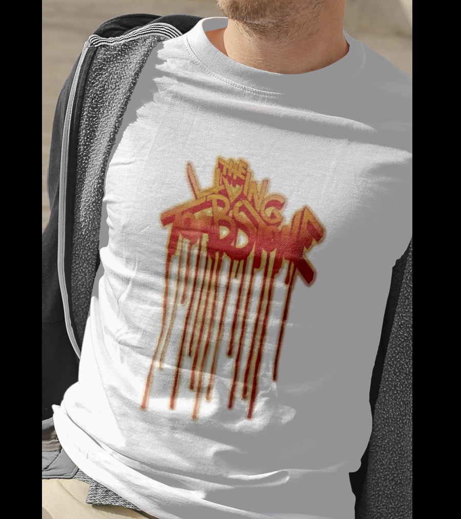 The Living Tombstone Red Orange Dripping Graffiti Font T-Shirt