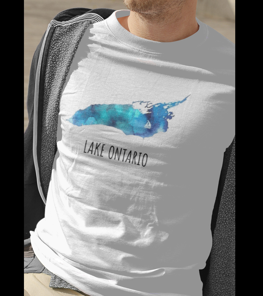 Lake Ontario Canada Map Watercolor T-Shirt