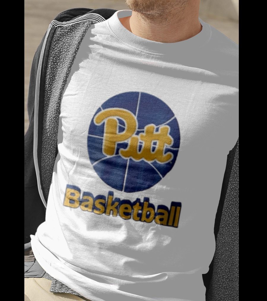Pittsburgh Panthers Pitt Basketball Blue Sphere Yellow Script NCAA 3D T-Shirt