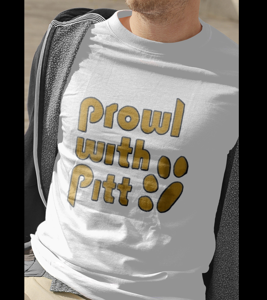 Pitt Panthers Prowl With Pitt Textured Gold Paw T-Shirt