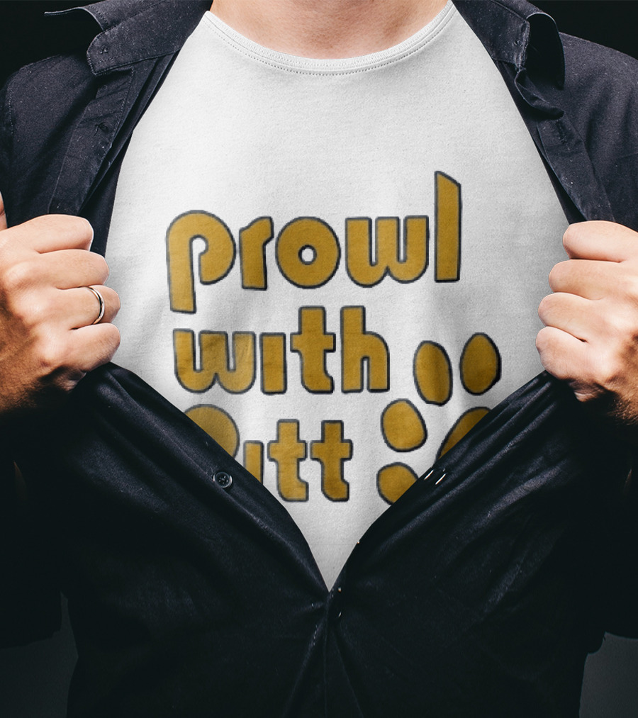 Pitt Panthers Prowl With Pitt Textured Gold Paw T-Shirt