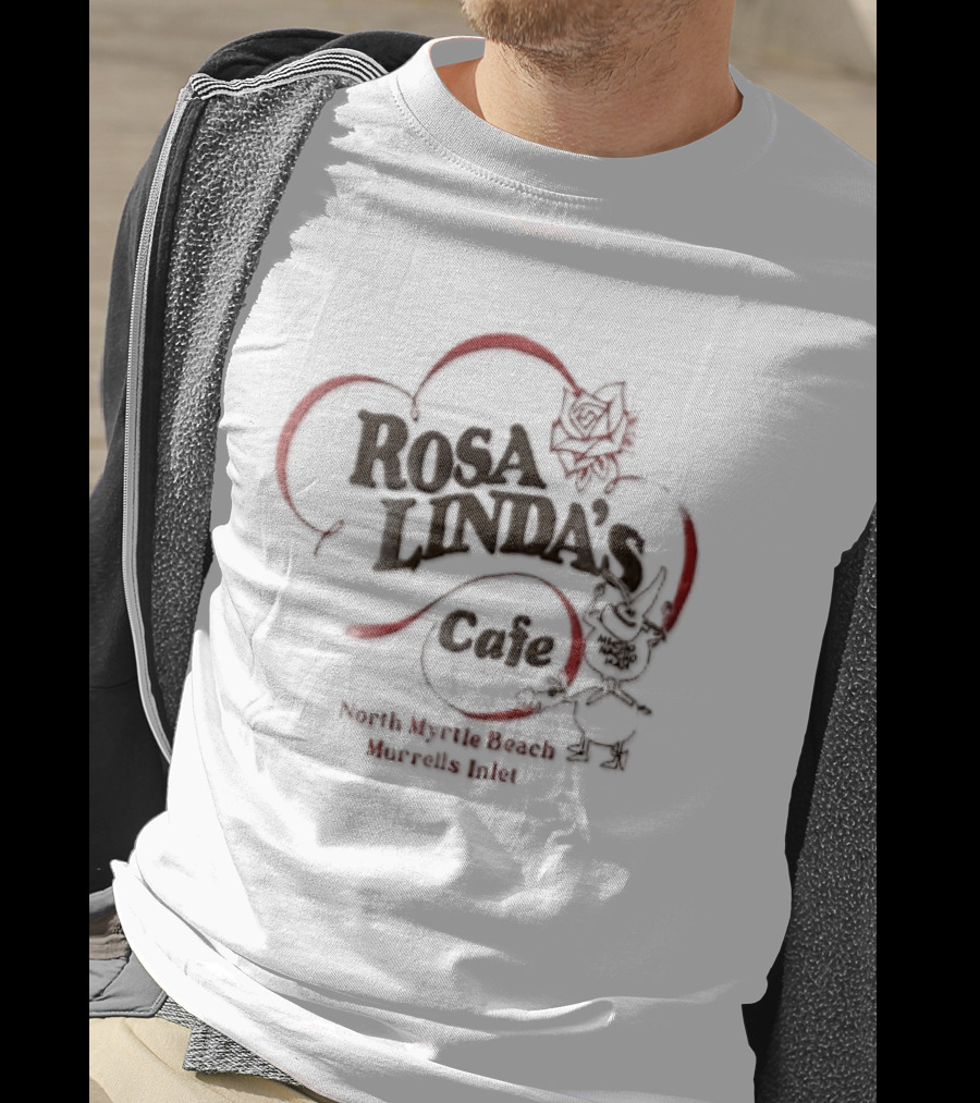 Rosa Linda's Cafe North Myrtle Beach Murrells Inlet Macho Nacho Man Rose Cartoon T-Shirt