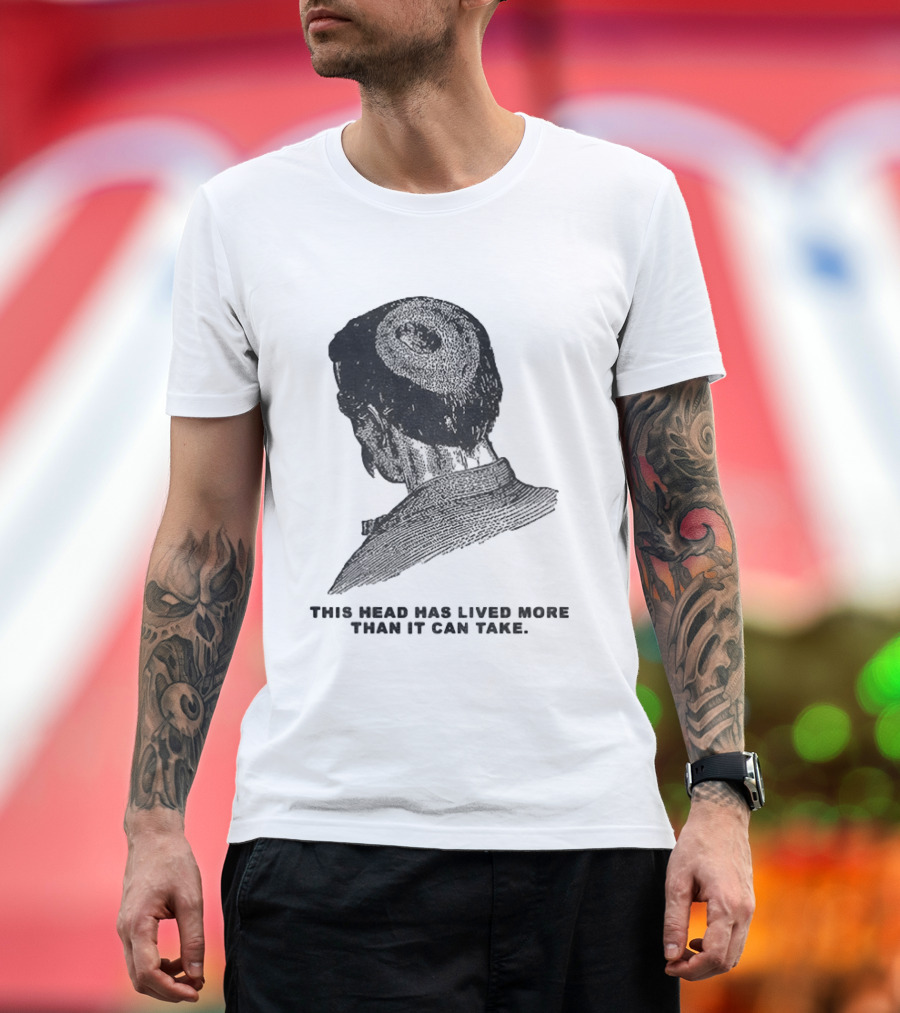 This Head Has Lived More Than It Can Take Vintage Woodcut T-Shirt