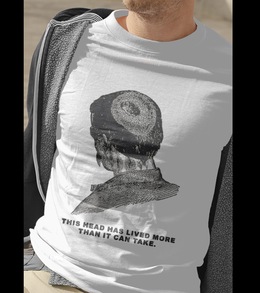 This Head Has Lived More Than It Can Take Vintage Woodcut T-Shirt