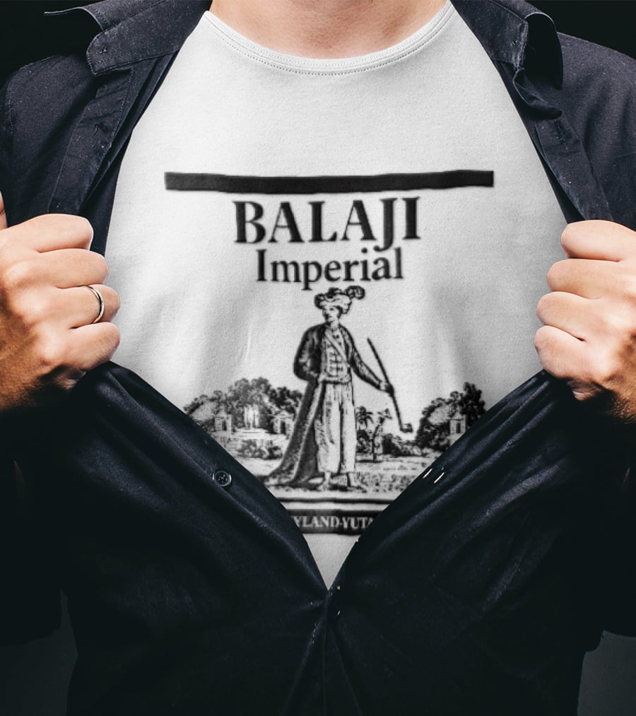 Balaji Imperial Nobleman Engraving With Pipe And Garden T-Shirt