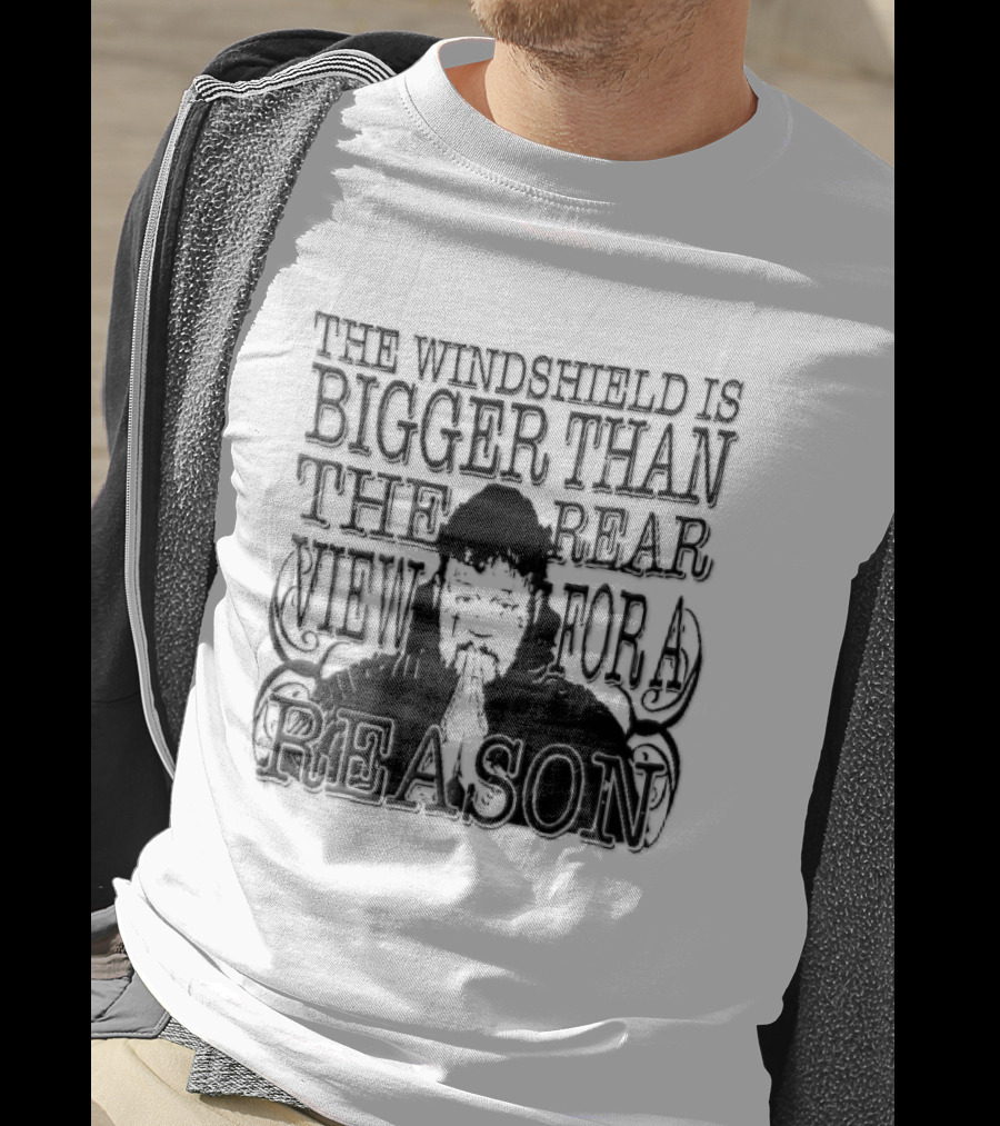 Windshield Is Bigger Than The Rear View For A Reason Jelly Roll Praying Hands Stencil T-Shirt