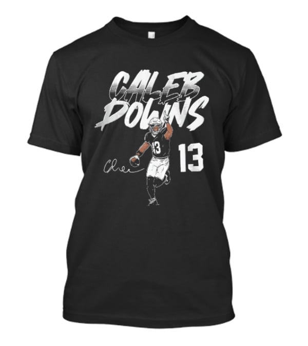 Caleb Downs 13 NCAA Football Player Signature Pointing Finger Vector T-Shirt