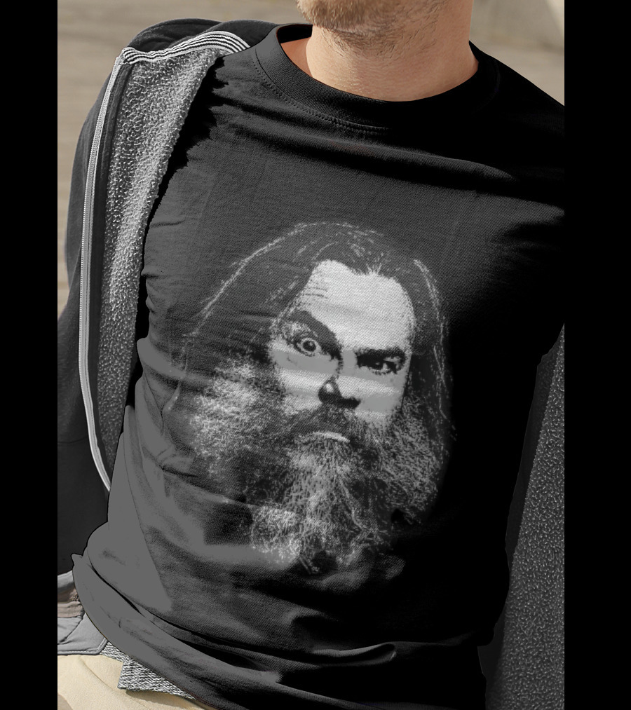 Jack Black High Contrast Monochromatic Stencil Beard Wide Eye Expression T-Shirt