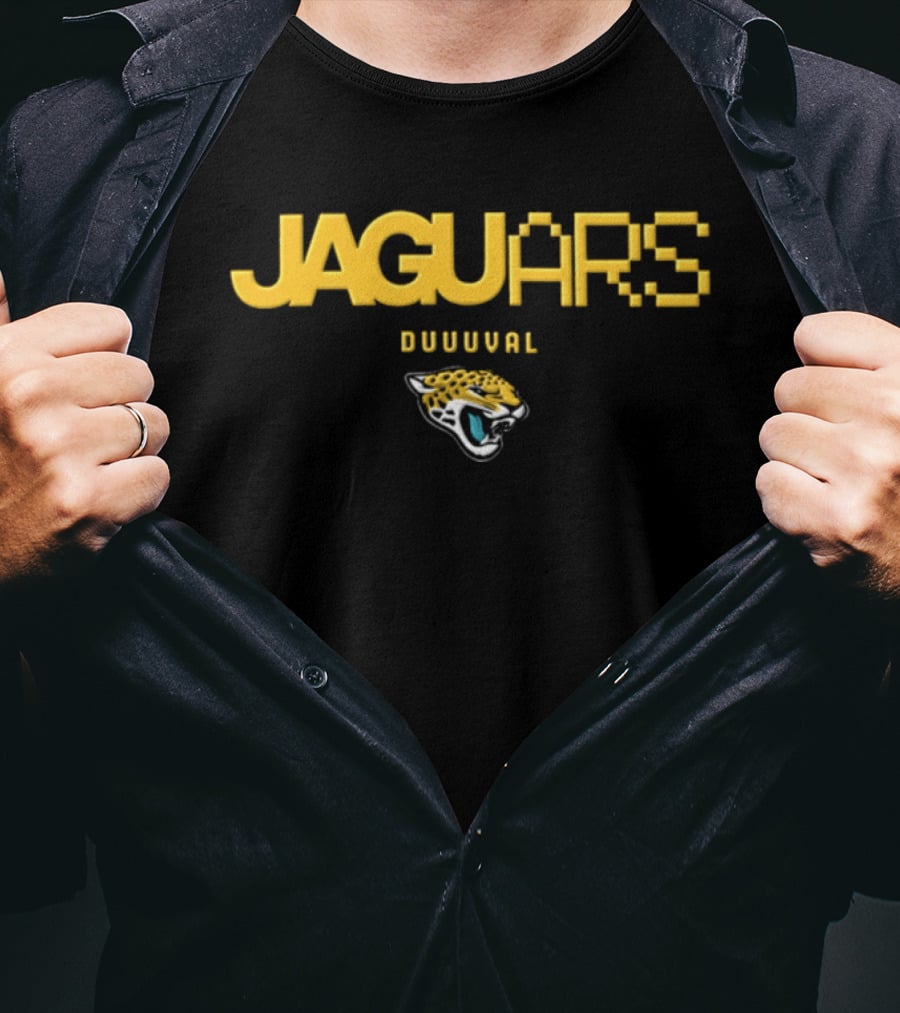 Jacksonville Jaguars Duuuval Pixel Art Jaguars Head T-Shirt