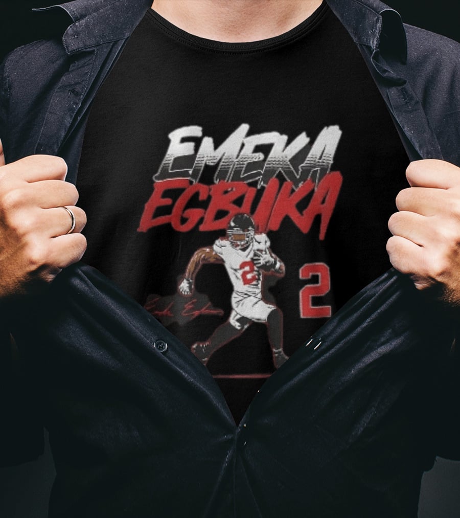 Emeka Egbuka 2 Football Player Running Action Image T-Shirt