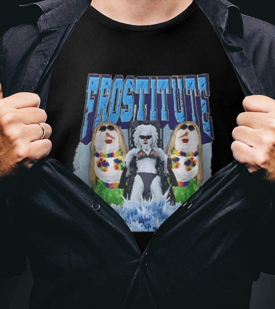 Frostitute Snowmen Bikini Wigs Sunglasses Ice Splash T-Shirt